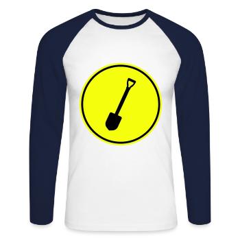 Shovel icon silhouette - Unisex Long Sleeve Baseball T-Shirt - white/navy - Front - Nik (191cm)