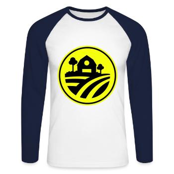 Farm Ernte icon - Unisex Baseballshirt langarm - Weiß/Navy - Vorne - Nik (191cm)