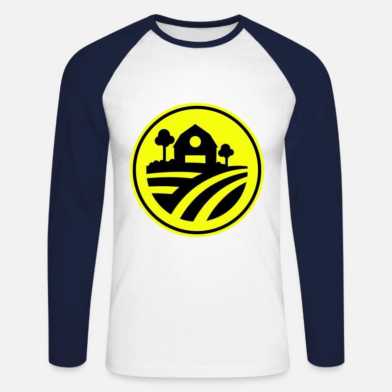 Farm Ernte icon - Unisex Baseballshirt langarm - Weiß/Navy