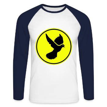 Dove symbol - Unisex Long Sleeve Baseball T-Shirt - white/navy - Front - Nik (191cm)