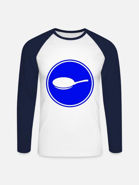 Pan Icon - Unisex Long Sleeve Baseball T-Shirt - white/navy