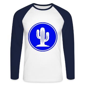 Cactus symbol - Unisex Long Sleeve Baseball T-Shirt - white/navy - Front - Nik (191cm)