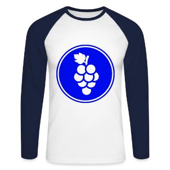 grapes - Unisex Long Sleeve Baseball T-Shirt - white/navy - Front - Nik (191cm)