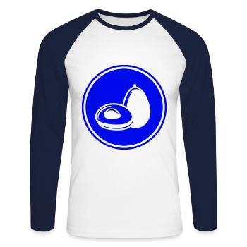 Symbole de l’avocat - T-shirt baseball manches longues Homme - blanc/marine - Devant - Nik (191cm)