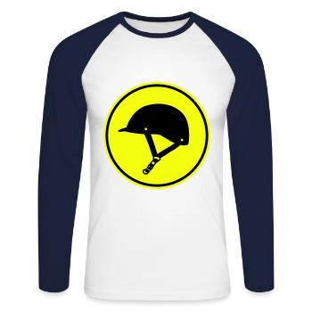 Reiterhut icon - Unisex Baseballshirt langarm - Weiß/Navy - Vorne - Nik (191cm)