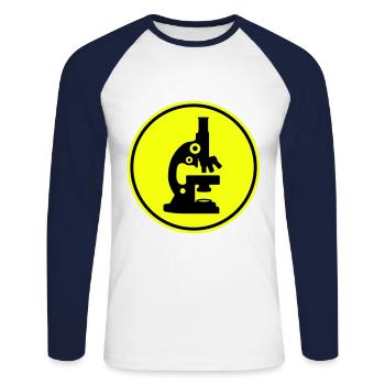 Microscope Icon Icon - Unisex Long Sleeve Baseball T-Shirt - white/navy - Front - Nik (191cm)