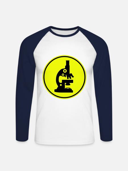 Microscope Icon Icon - Unisex Long Sleeve Baseball T-Shirt - white/navy