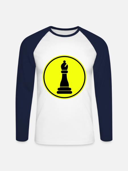 Schachfigur symbol - Unisex Baseballshirt langarm - Weiß/Navy