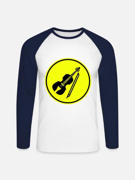 Violin Icon symbol - Unisex Long Sleeve Baseball T-Shirt - white/navy