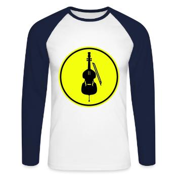 Icône de violon - T-shirt baseball manches longues Homme - blanc/marine - Devant - Nik (191cm)