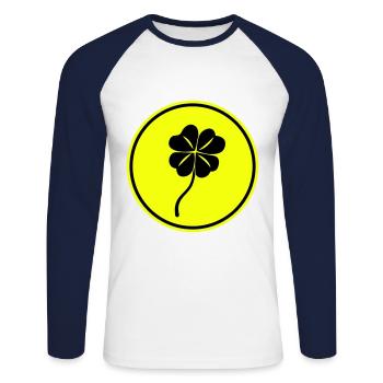 Cloverleaf luck - Unisex Long Sleeve Baseball T-Shirt - white/navy - Front - Nik (191cm)