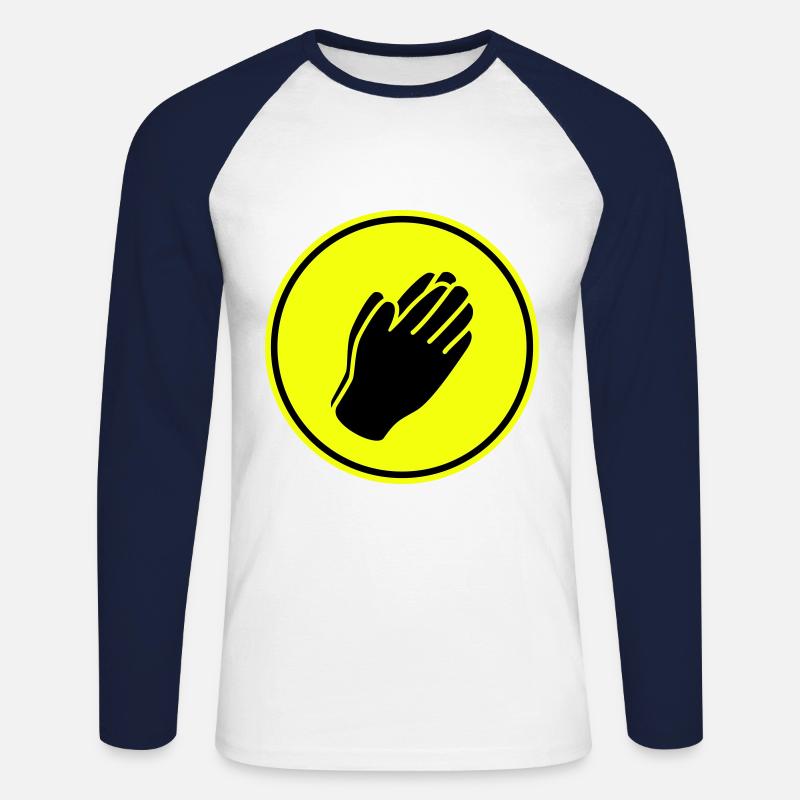 Hände symbol - Unisex Baseballshirt langarm - Weiß/Navy