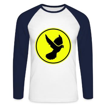 Dove symbol - Unisex Long Sleeve Baseball T-Shirt - white/navy - Front - Nik (191cm)