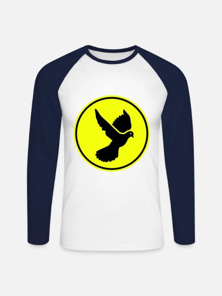 Dove symbol - Unisex Long Sleeve Baseball T-Shirt - white/navy