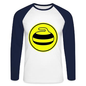 Curling sport - Unisex Long Sleeve Baseball T-Shirt - white/navy - Front - Nik (191cm)