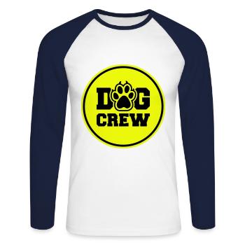 Dog Crew - Unisex Baseballshirt langarm - Weiß/Navy - Vorne - Nik (191cm)