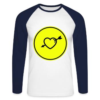 Herz symbol pfeil - Unisex Baseballshirt langarm - Weiß/Navy - Vorne - Nik (191cm)