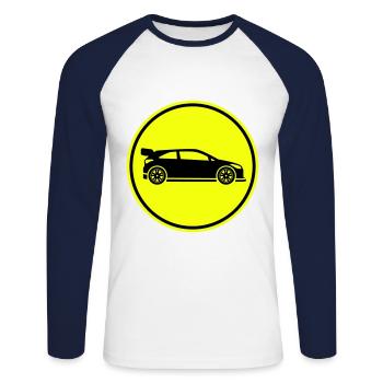 Auto Rennfahrer - Unisex Baseballshirt langarm - Weiß/Navy - Vorne - Nik (191cm)