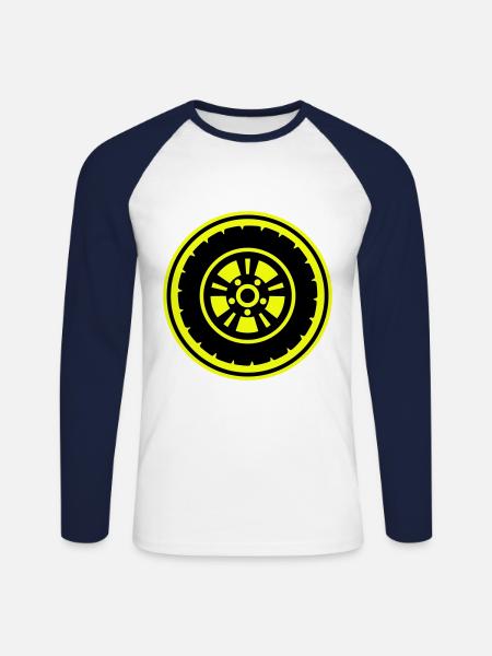 Tire tuning - Unisex Long Sleeve Baseball T-Shirt - white/navy