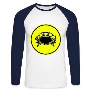Animal cancéreux - T-shirt baseball manches longues Homme - blanc/marine - Devant - Nik (191cm)