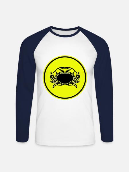 Krebs tier - Unisex Baseballshirt langarm - Weiß/Navy