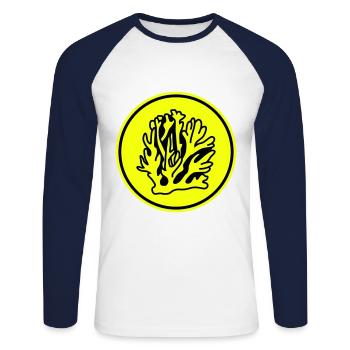 Korale ozean - Unisex Baseballshirt langarm - Weiß/Navy - Vorne - Nik (191cm)