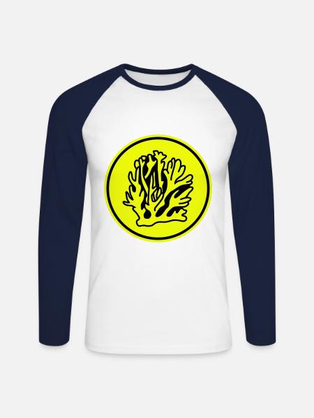 Coral Ocean - Unisex Long Sleeve Baseball T-Shirt - white/navy
