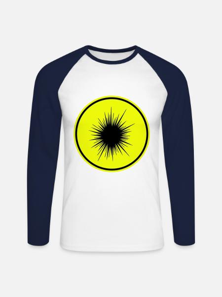 Seeigelicon symbol - Unisex Baseballshirt langarm - Weiß/Navy