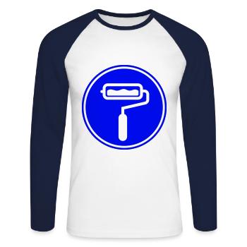Painter Silhouette icon - Unisex Long Sleeve Baseball T-Shirt - white/navy - Front - Nik (191cm)