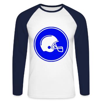 Football Helmet icon - Unisex Long Sleeve Baseball T-Shirt - white/navy - Front - Nik (191cm)
