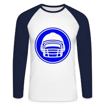 Casque de football - T-shirt baseball manches longues Homme - blanc/marine - Devant - Nik (191cm)