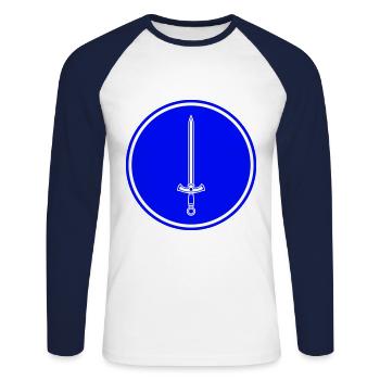 Schwert Icon Symbol - Unisex Baseballshirt langarm - Weiß/Navy - Vorne - Nik (191cm)