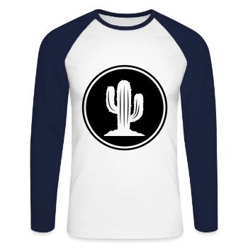 Cactus symbol - Unisex Long Sleeve Baseball T-Shirt - white/navy - Front - Nik (191cm)