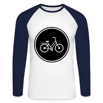 Fahrrad Icon - Unisex Baseballshirt langarm - Weiß/Navy - Vorne - Nik (191cm)