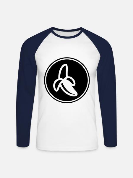 Icône banane - T-shirt baseball manches longues Homme - blanc/marine