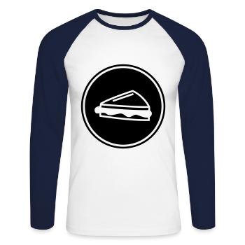 Sandwich - T-shirt baseball manches longues Homme - blanc/marine - Devant - Nik (191cm)