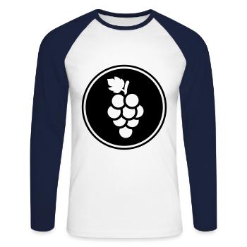 grapes - Unisex Long Sleeve Baseball T-Shirt - white/navy - Front - Nik (191cm)