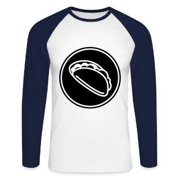 Burrito Symbol - Unisex Long Sleeve Baseball T-Shirt - white/navy - Front - Nik (191cm)