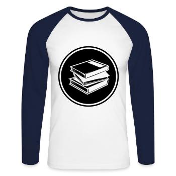 Read books - Unisex Long Sleeve Baseball T-Shirt - white/navy - Front - Nik (191cm)