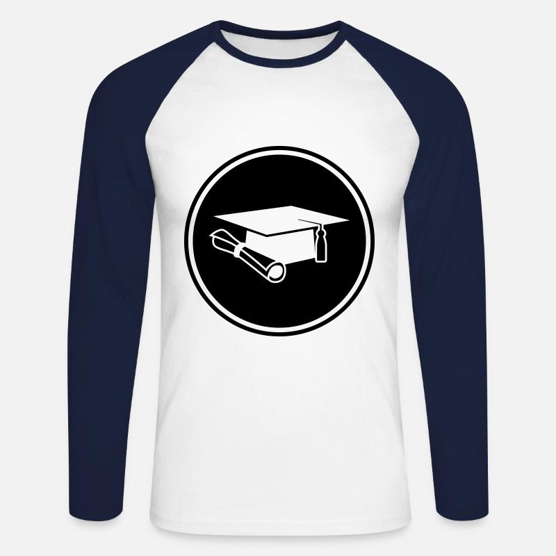 Student mütze - Unisex Baseballshirt langarm - Weiß/Navy