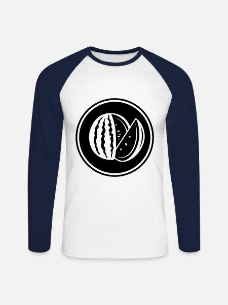 Melon fruit - Unisex Long Sleeve Baseball T-Shirt - white/navy