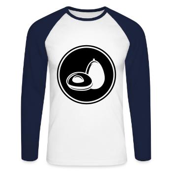 Avocado symbol - Unisex Long Sleeve Baseball T-Shirt - white/navy - Front - Nik (191cm)