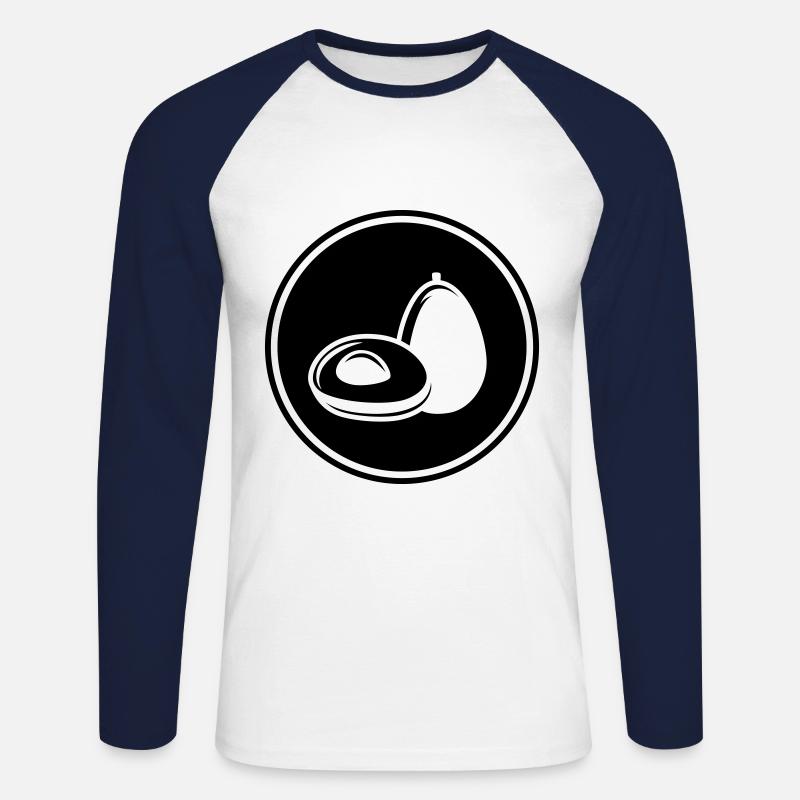 Avocado symbol - Unisex Long Sleeve Baseball T-Shirt - white/navy