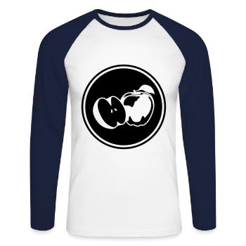 Apple icon vitamins - Unisex Long Sleeve Baseball T-Shirt - white/navy - Front - Nik (191cm)