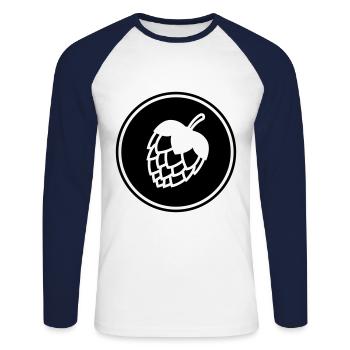 Tap beer icon - Unisex Long Sleeve Baseball T-Shirt - white/navy - Front - Nik (191cm)