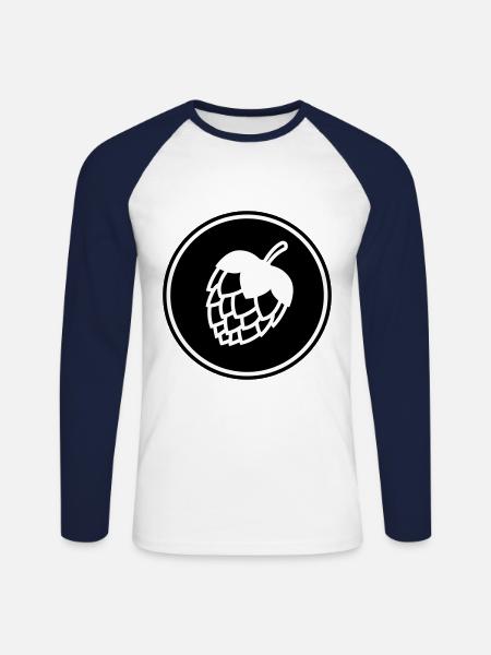Tap beer icon - Unisex Long Sleeve Baseball T-Shirt - white/navy