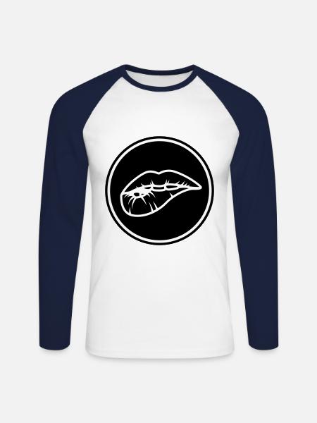 Lips - Unisex Long Sleeve Baseball T-Shirt - white/navy