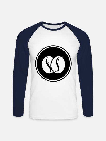 Coffee bean symbol - Unisex Long Sleeve Baseball T-Shirt - white/navy