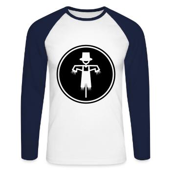 Épouvantail - T-shirt baseball manches longues Homme - blanc/marine - Devant - Nik (191cm)
