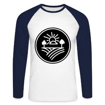 Farm Farmer - Unisex Long Sleeve Baseball T-Shirt - white/navy - Front - Nik (191cm)